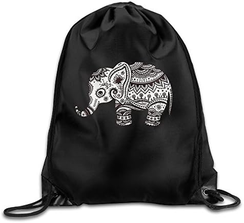 Flower Printed Elephant Thialand Lightweight Drawstring Backpack