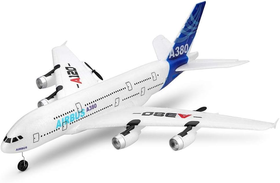 Remote Control Airbus A380 Plane Model 2.4G Fixed-Wing RC Airplane Toy Anti-Fall Outdoor Toy Aircraft EPP Material Durable Radio Control Airliner Gift for Kids & Adults (Size : 2 Battery)