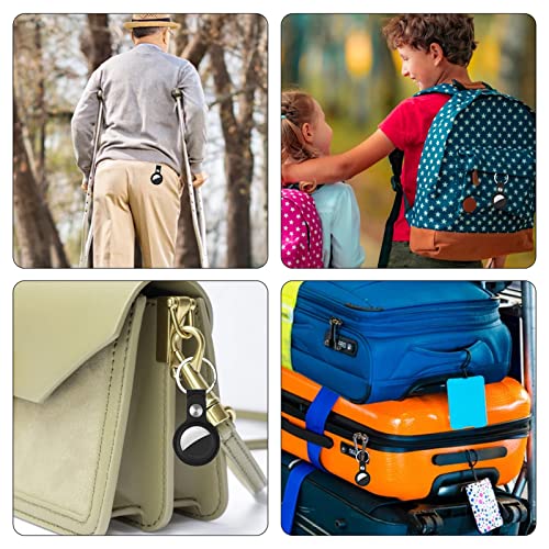 droperprote Protective Leather Case for AirTags,Durable Anti-Lost Anti-Scratch Holder Case for Airtag with Keychain Ring Compatible with Apple Air Tag 2021 for Pets,Keys,Luggage [Black 1 Pack]