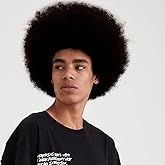 Amnenl Mens Afro Wig Curly Black Short Wigs Kinky Fancy Funny 70s Costume Halloween Party Accessory Unisex Adult Hair for Black Men