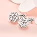 CAT EYE JEWELS Tiny S925 Sterling Silver Wedding Bridal 8mm Round Disco Ball Earrings Cubic Zirconia Crystal Diamond Stud Earrings for Valentines' Day Birthday Gifts for Women Girls E10
