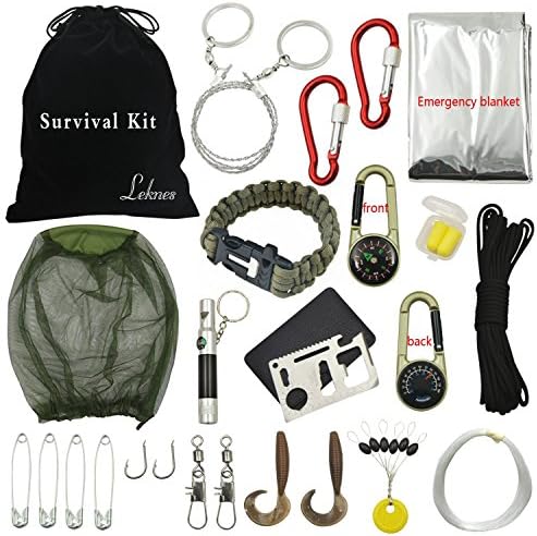 Leknes Survival Kit Outdoor Emergency Survive Tool Pack for Camping Hiking Hunting Biking Climbing Traveling