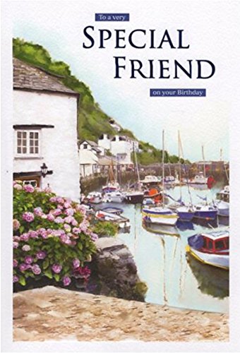 Special Friend Birthday Card - (ICG-8908) - Harbour Scene - From The Essence Range - Foiled Finish