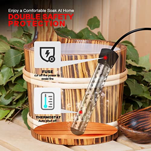 BIRD WISH Water Trough Heater, 1500W Thermostat Control Double Safety