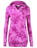 YaYa Bay Womens Lightweight Long Sleeve Pullover Tie Dye Sweatshirt Hoodie