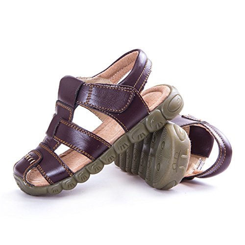 image for LONSOEN Leather Outdoor Sport Sandals,Fisherman Sandals for Boys(Toddl