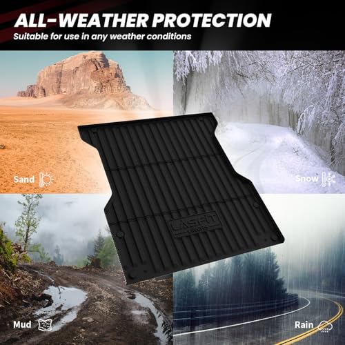 LASFIT Bed Mat for Toyota Tacoma 2024 2025 2026 Truck Bed (6ft,6'Bed), All Weather 6 ft Car Bed Liner for Toyota Tacoma Accessories, TPE Trunk Mat&Cargo Liner, Black