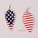 L&N Rainbery American Flag Faux Leather Teardrop Earrings Petal Leaf Earrings Bar Faux Leather Earrings (Leaf)