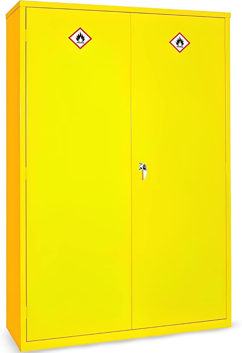 Horison Industries COSHH Cabinet Fire Proof Flammable Storage Yellow