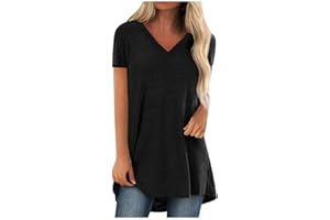 JXSOYEN Summer Tops for Women 2024 Casual Short Sleeve Crew Neck Tops Trendy Lightweight Solid T-Shirts Dressy Loose Fit Blouses