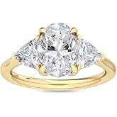 Houston Diamond District 1 to 5 Carat (ctw) Oval,Trilliant Cut LAB GROWN Diamond Three Stone Engagement Ring (Color E-F Clarity VS1-VS2)