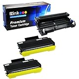 E-Z Ink (TM) Compatible Toner Cartridge & Drum Unit Replacement For Brother TN580 TN650 TN550 TN620 High Yield DR520 DR620 (2 Black Toners & 1 Drum)