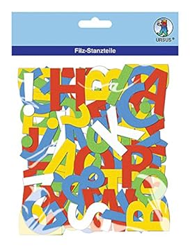 Ursus 20300099 - Bastelfilz Buchstaben 150 Stück, bunt sortiert