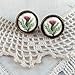 Thistle glass cabochon stud Earrings