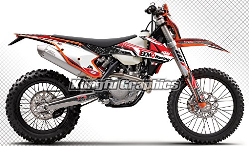 Kungfu Graphics WP Custom Decal Kit for KTM 125 150 250 300 350 450 500 EXC EXC-F XCW XC-W 2017 2018, Black White Red