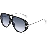 COASION Retro Oversized Aviator Sunglasses for Women - Trendy Large Round Shield Designer Sun Glasses Vintage Shades