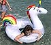 Unicorn Pool Floats for Kids - Glitter Filled - Ride ON Inflatable Unicorn Float for Pool Lake River RAFT - Giant Unicorn Gift for Summertime Pool Party - Inner Tube Float