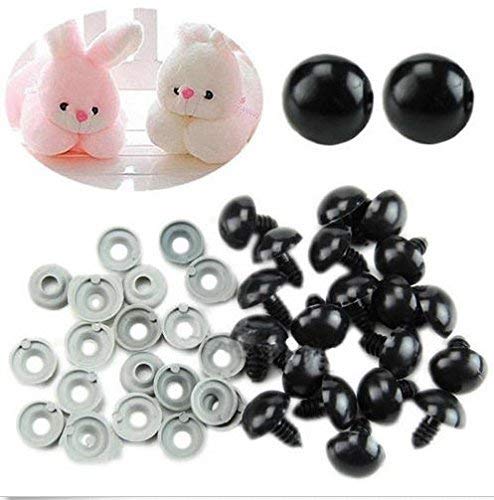 Yosoo Health Gear Safety Eyes for Crochet, 100 Pieces Black Plastic Safety Eyes with Washers, 6mm Craft Eyes for DIY Doll Making, Amigurumi, Stuffed Animals and Plush Toys