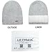 LETHMIK Merino Wool Slouchy Beanie,Mens&Womens Long Warm Winter Hat Mesh Knit Cap Skully Light Grey