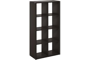 Furinno Cubicle Book Shelf, 8-Cube Thick Frame Bookshelf, Horizontally & Vertically Reversible Bookcase with Open Back, 14.6 