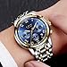 LIGE Men's Quartz Stainless Steel Watch, Color:Blue (Model: DS13)