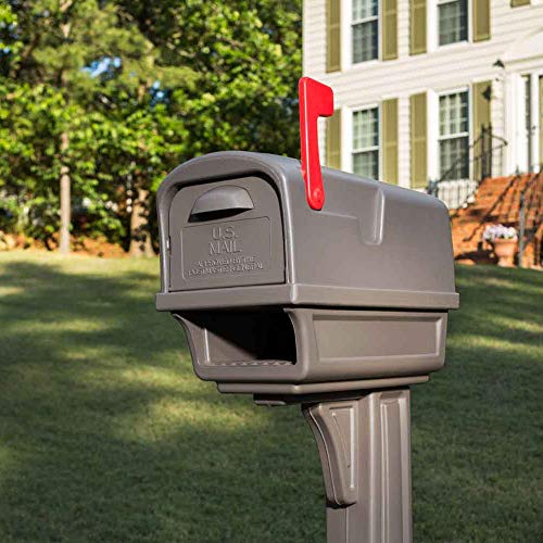 CHEAP Gibraltar Mailboxes Gentry AllinOne Plastic Mailbox and Post Combo Kit, Mocha (2 Pack
