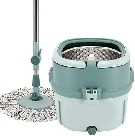Amazon Co Jp 回転可能なモップ 積み重ね可能なバケツと4つの洗濯機で洗えるマイクロファイバーモップが付いている360 自動回転モップヘッドは 使いやすく保管するのが簡単です 世帯 色 ピンク Color Green ホーム キッチン