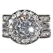Unique Round-Shape 5 Ct. Cubic Zirconia Cz Bridal Wedding 3 Pc. Ring Set with Eternity Bands (Center Stone is 3.5 Cts.)