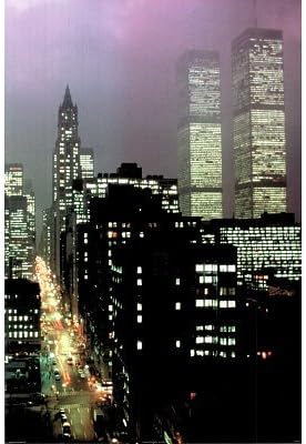 Canvas Gallery Wrap Geoffrey Clifford Purple Skies WTC Art Print Poster - 24x36 by Rich and Framous