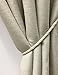 Home Queen Set of 2 Rope Tie Backs for Window Curtain with 2 Hooks, Hand Knitting Buckle Cord Drapery Holdbacks, Beige