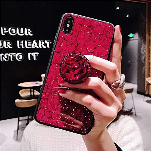 KeKeYM Stand Case, Bling Stand Holder Bling Glitter Foil Diamond Soft Gel Case Cover for iPhone Xs Max (Red, for iPhone Xs Max 6.5")
