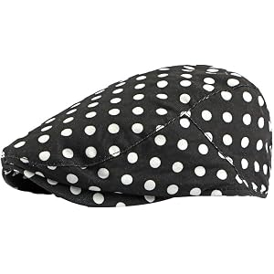 Women Retro Polka Dot Forward Newsboy Beret Painter Cap Fall Winter Windproof Visor Hat Street Daily
