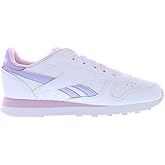 Reebok Mens Classic Leather Sneaker, White/Pixel Pink/Purple Oasis, 5.5 Big Kid US