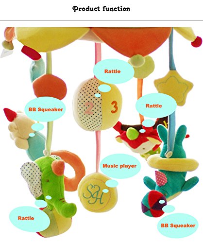 SHILOH Baby Crib Decoration 60 tunes Lullabies Plush Musical Mobile (Monkey Carnival)