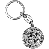 VILLAGE GIFT IMPORTERS Saint Benedict Medal Keychain - Handcrafted in Italy