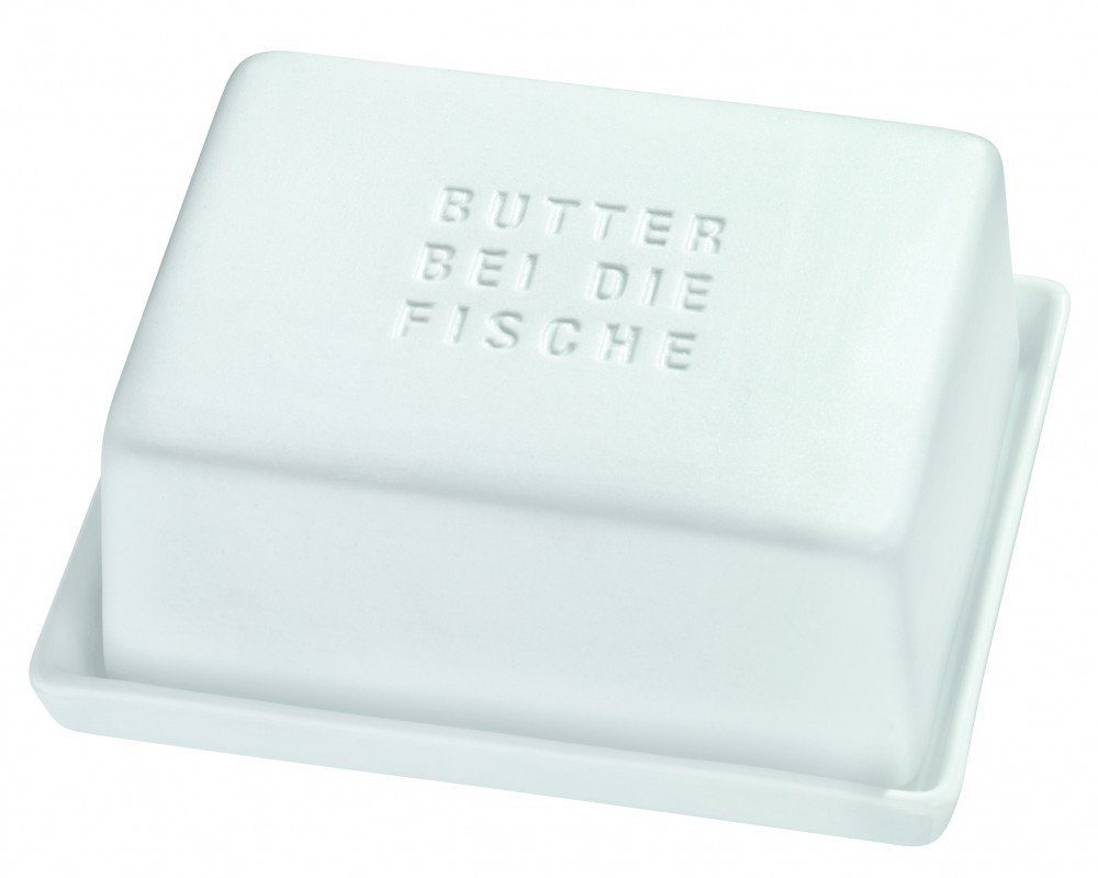 räder Wohnzubehör GmbH Poesie et Table Butter Dish Butter bei der Fische [Butter with the Fish] German Language Design Breakfast wheels