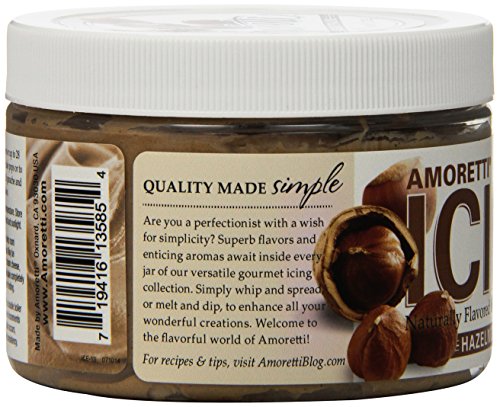 Amoretti Gourmet Icing, Hazelnut Praline, 10 Ounce