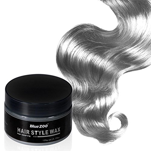 TONSEE 100ML Fashion Permanent Punk Hair Dye Light Gray Silver Color Cream (Grey 01)