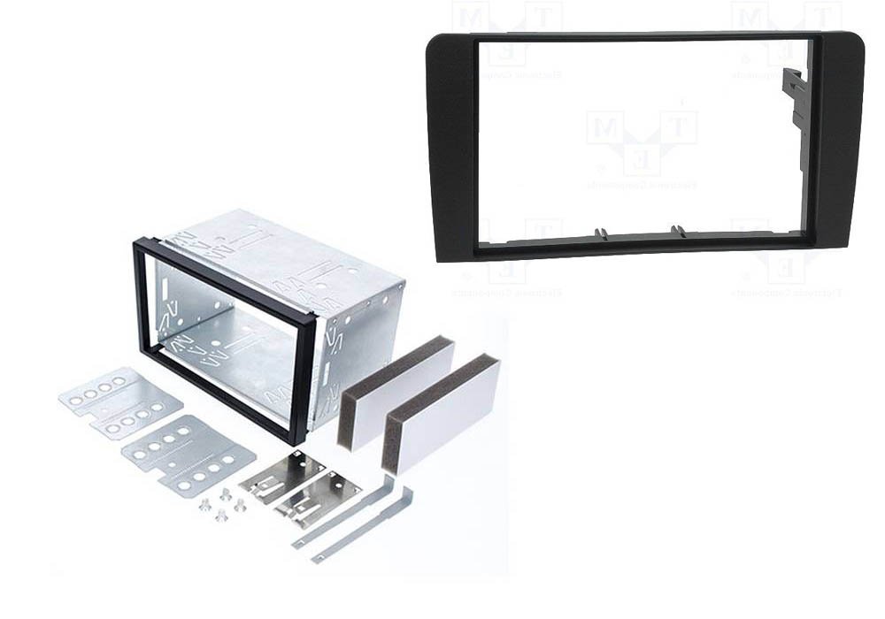 Audioproject A234 Car Radio Installation Set Radio Faceplate Double DIN Compatible with Audi A3 8P 8PA 8E 2-DIN Year of Manufacture 2003-2012 Symphony Chorus RNS-E + Metal Installation Bay Black