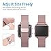 Wearlizer Compatible Fitbit Blaze Band Small Pink Rose Gold, Milanese Loop Watch Band Replacement Stainless Steel Bracelet Strap Metal Frame Fitbit Blaze
