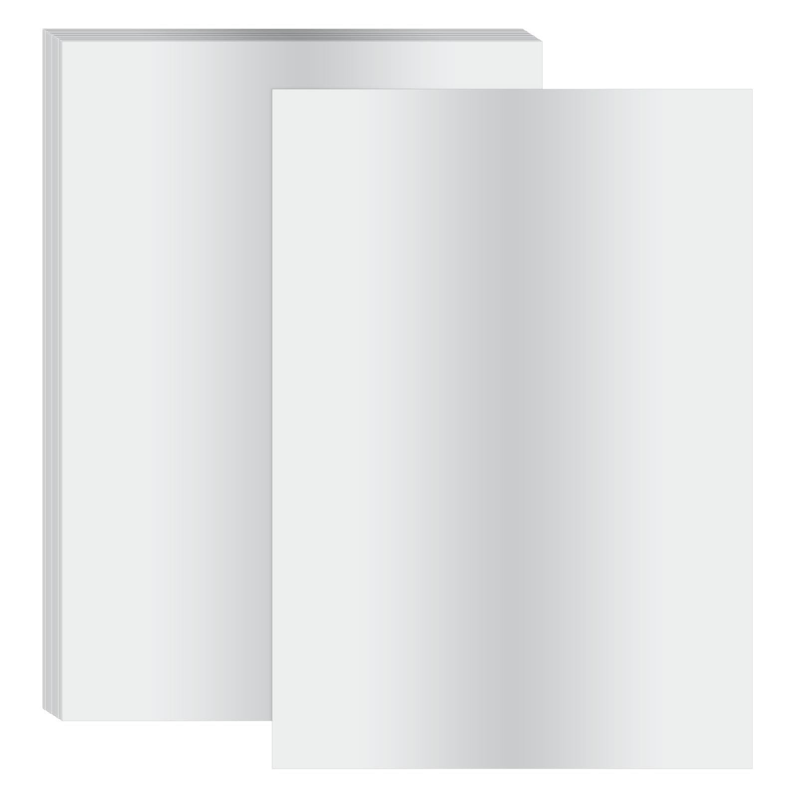 PATIKIL 11.7x8.3 Hot Stamping Foil Paper Sheet, 20 Sheets A4 Heat Transfer Hot Stamping Paper Foil for Leather DIY Logo Decor Craft Gift Package Scrapbook Card, Silver