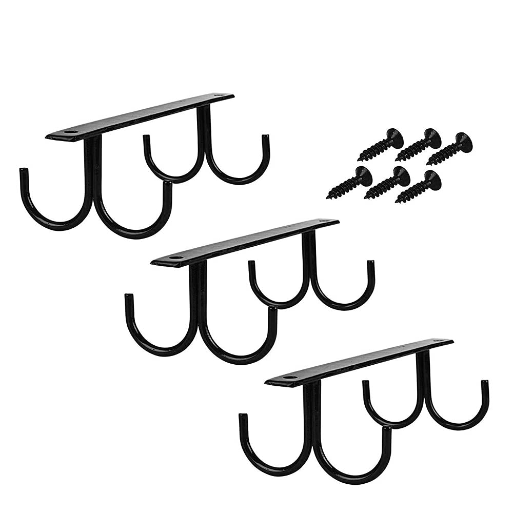 CENPEK 3 Pack Cup Hooks for Under Cupboard with 12 Rustproof Hooks, Cup Hanger Mug Hooks Under Shelf Kitchen Cupboard Storage Organiser-Black