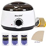 Wax Warmer - KERUITA Hair Removal Wax Kit with 3 Hard Wax Beans and 20 Wax Sticks, 500cc Detached Pot, White (Wax warmer)