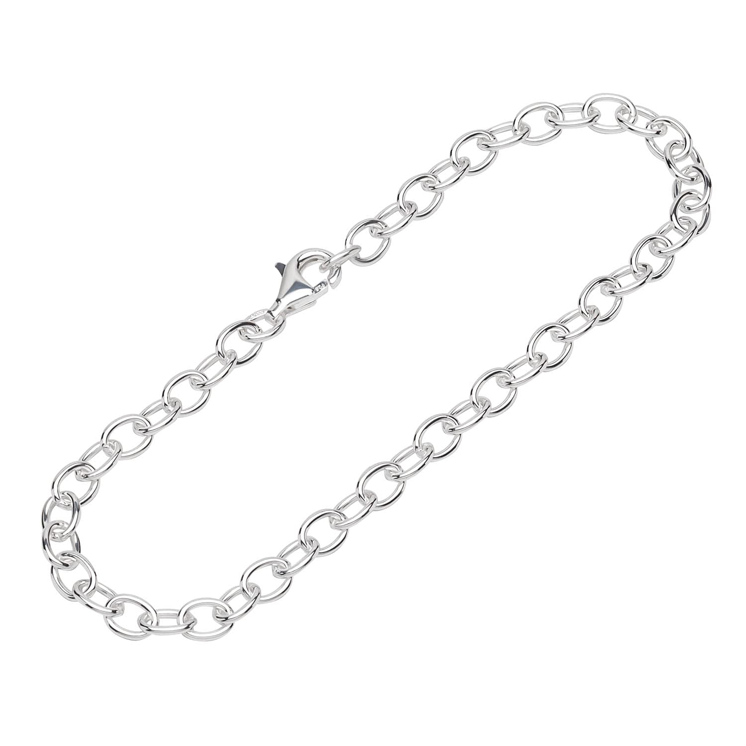 NKlaus bracelet 925 Sterling Silver 22cm classic anchorchain round unisex bracelet chain 12433