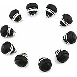 Yueton Pack of 10 Color Black Flush Mount Momentary On Off Reset Push Button Switch Round Toggle Switch for Car Boat