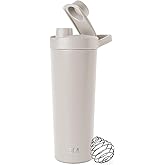 Simple Modern Stainless Steel Shaker Bottle with Ball 24oz | Metal Insulated Cup for Protein Mixes, Shakes and Pre Workout | Rally Collection | Almond Birch