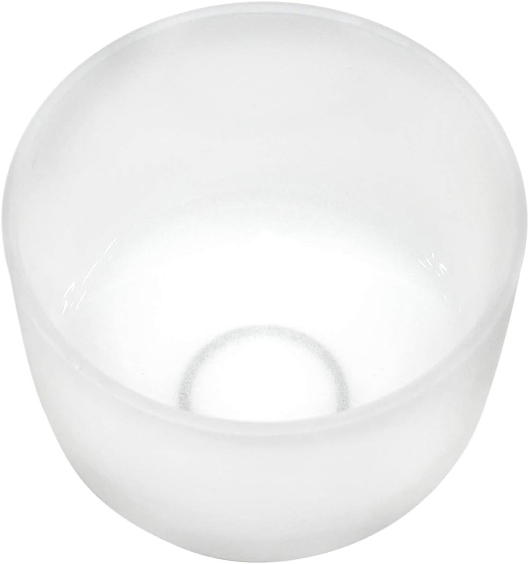 8 Inch Frosted Crystal Singing Bowl Note E Solar plexus Chakra Best Quality Sound & Material (O Ring & Transparent Rubber Mallet Included)