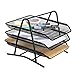 Mesh Desk Organizer, AGPtEK 3 Tier Letter Tray Organizer Office Desktop Document Paper File Storage Mesh Filling Collection for Home &Office Use, Black