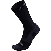 2XU Unisex Vectr Light Cushion Crew Socks Medium Black/Titanium | Performance-driven Vectr Light Cushion Crew Socks provide advanced arch support and blister prevention