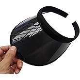 HISYI Sun Hat Unisex Summer Candy Color UV for Open Top for Sun Visor Hat Transparent PVC Plastic Wide Brim Clip-On Sport B